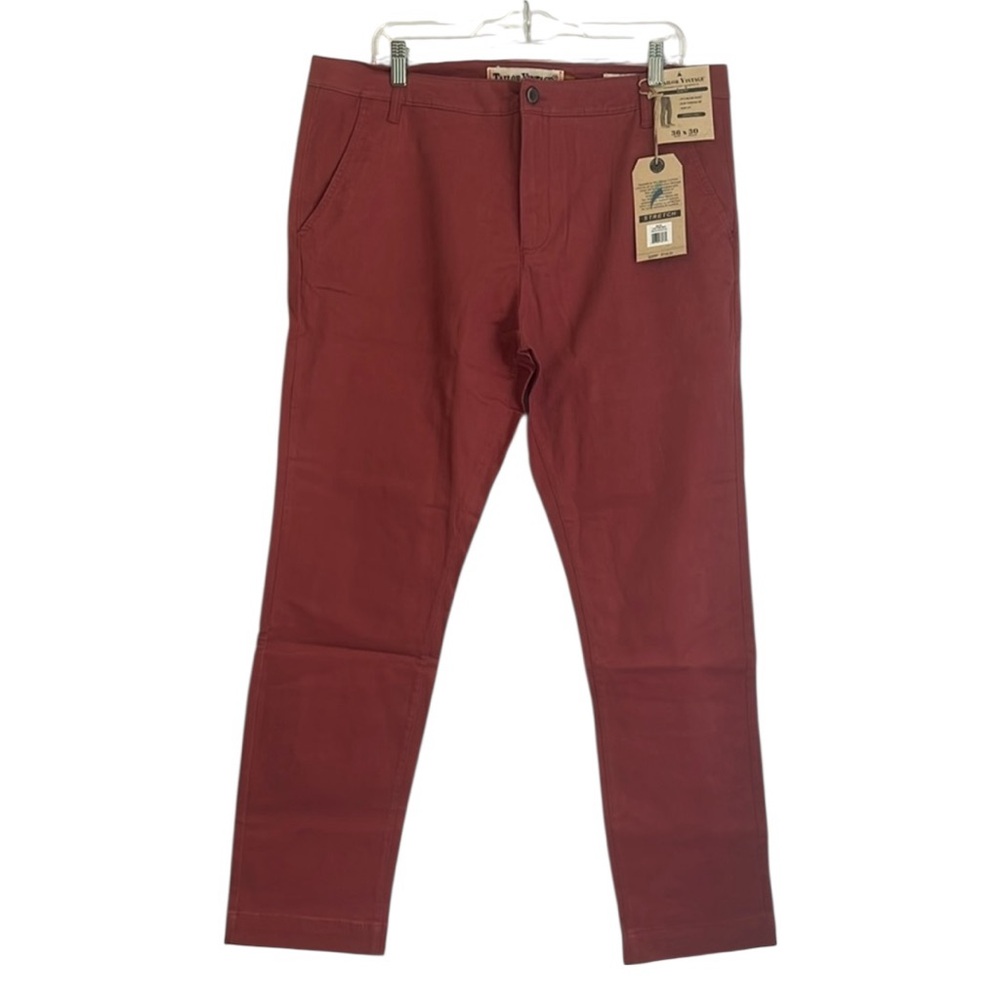 Tailor Vintage Greenwich Slim Fit Straight Pants 36x30 Canyon Red NWT